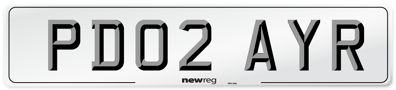 PD02 AYR Number Plate from New Reg